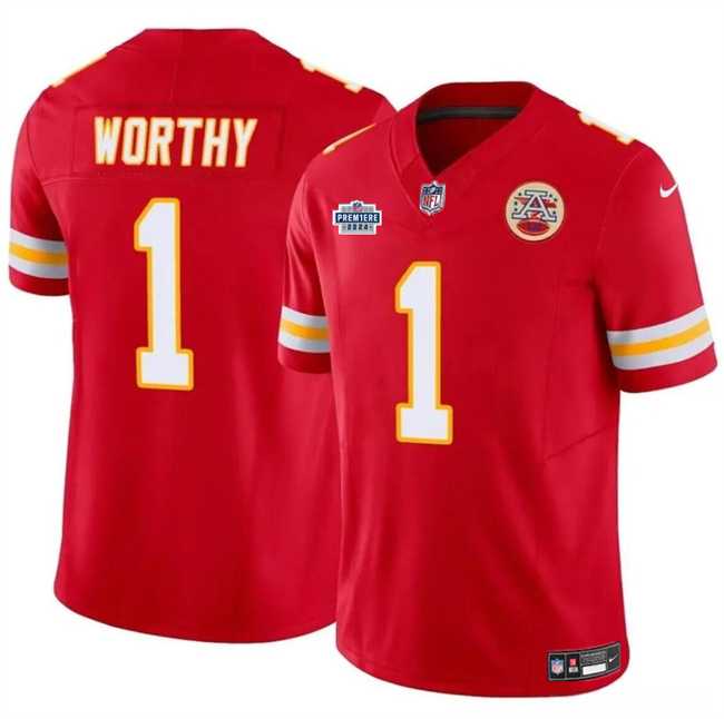Men & Women & Youth Kansas City Chiefs #1 Xavier Worthy Red F.U.S.E With Draft Patch Vapor Untouchable Limited Stitched Jersey->kansas city chiefs->NFL Jersey